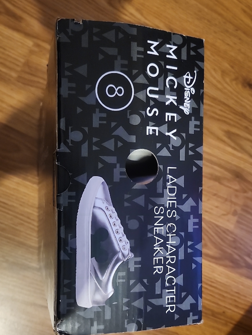 Disney Metallic Silver and Black Mickey Mouse Ladies Sneaker Box